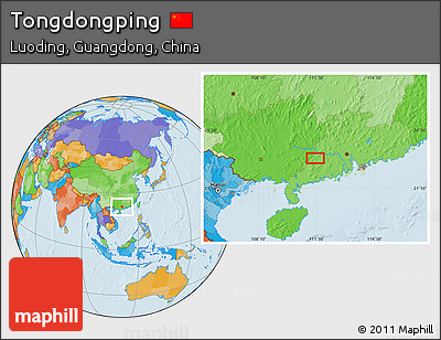 Political Location Map of Tongdongping