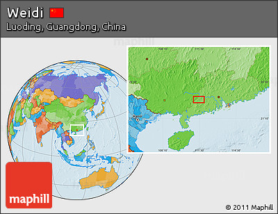 Political Location Map of Weidi