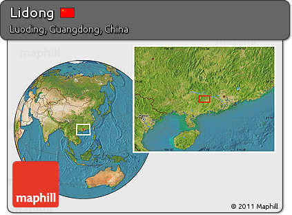 Satellite Location Map of Lidong
