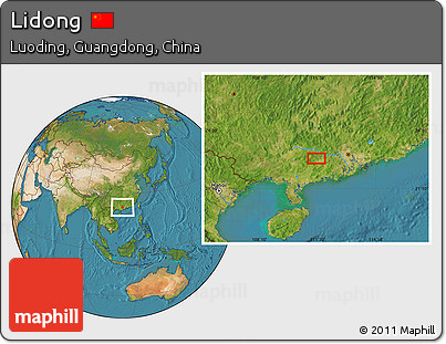 Satellite Location Map of Lidong