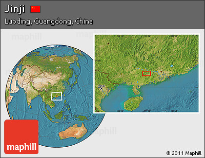 Satellite Location Map of Jinji