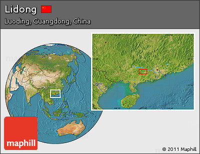 Satellite Location Map of Lidong