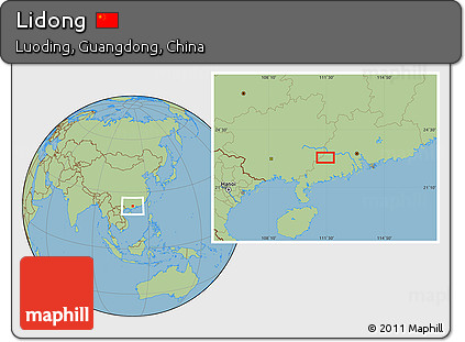 Savanna Style Location Map of Lidong