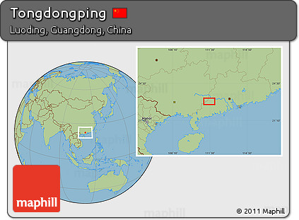 Savanna Style Location Map of Tongdongping
