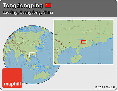 Savanna Style Location Map of Tongdongping
