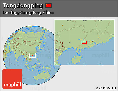 Savanna Style Location Map of Tongdongping