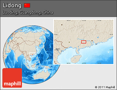 Shaded Relief Location Map of Lidong