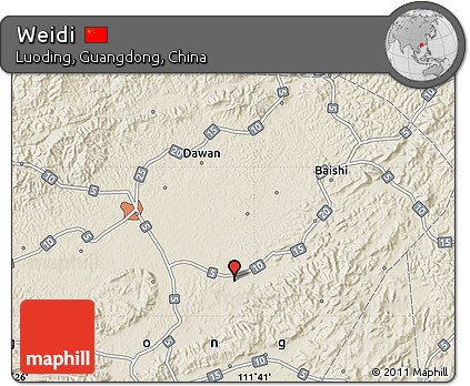 Shaded Relief Map of Weidi