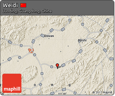 Shaded Relief Map of Weidi
