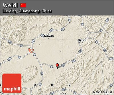Shaded Relief Map of Weidi