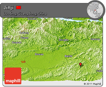Physical Panoramic Map of Jinji