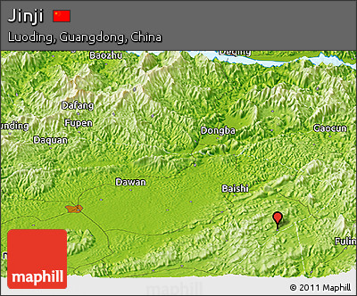 Physical Panoramic Map of Jinji