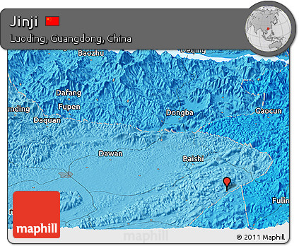Political Panoramic Map of Jinji