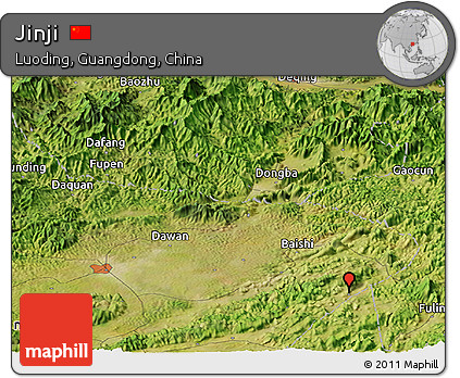 Satellite Panoramic Map of Jinji