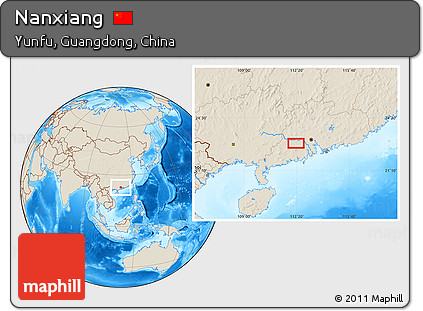Shaded Relief Location Map of Nanxiang