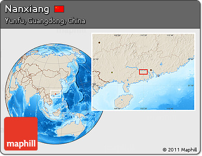 Shaded Relief Location Map of Nanxiang