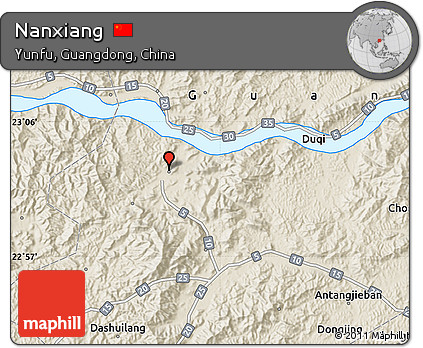 Shaded Relief Map of Nanxiang