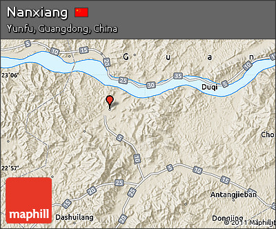 Shaded Relief Map of Nanxiang