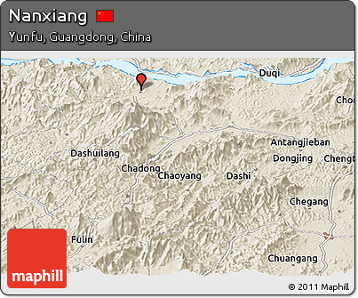 Shaded Relief Panoramic Map of Nanxiang