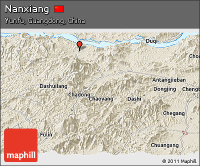 Shaded Relief Panoramic Map of Nanxiang