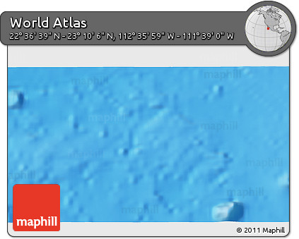 Physical 3D Map of the Area around 22° 53' 22" N, 112° 7' 30" W