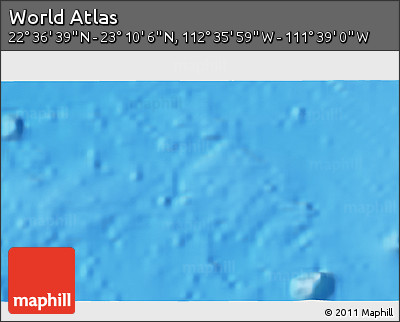 Physical 3D Map of the Area around 22° 53' 22" N, 112° 7' 30" W
