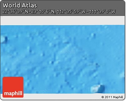 Physical 3D Map of the Area around 22° 53' 22" N, 112° 7' 30" W