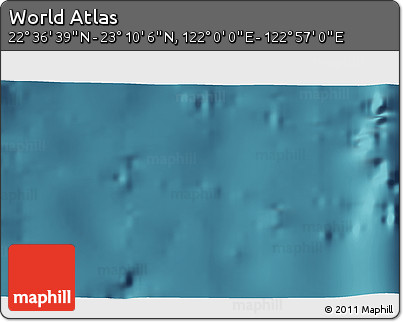 Satellite 3D Map of the Area around 22° 53' 22" N, 122° 28' 29" E