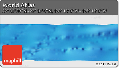 Shaded Relief Panoramic Map of the Area around 22° 53' 22" N, 125° 43' 29" W