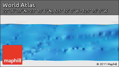 Shaded Relief Panoramic Map of the Area around 22° 53' 22" N, 125° 43' 29" W