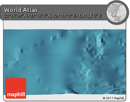 Satellite 3D Map of the Area around 22° 53' 22" N, 128° 25' 30" E