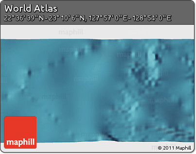 Satellite 3D Map of the Area around 22° 53' 22" N, 128° 25' 30" E