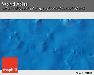 Physical 3D Map of the Area around 22° 53' 22" N, 131° 49' 29" E