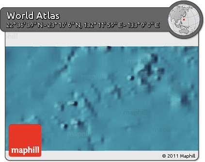 Satellite 3D Map of the Area around 22° 53' 22" N, 132° 40' 30" E
