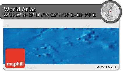Physical Panoramic Map of the Area around 22° 53' 22" N, 132° 40' 30" E