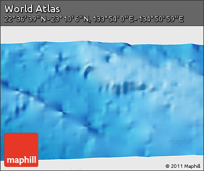 Physical 3D Map of the Area around 22° 53' 22" N, 134° 22' 30" E