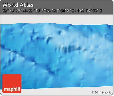 Physical 3D Map of the Area around 22° 53' 22" N, 134° 22' 30" E