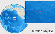 Shaded Relief Location Map of the area around 22° 53' 22" N, 140° 10' 30" W