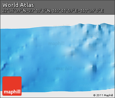 Physical 3D Map of the Area around 22° 53' 22" N, 141° 10' 30" E