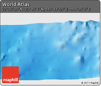 Physical 3D Map of the Area around 22° 53' 22" N, 141° 10' 30" E