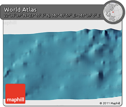 Satellite 3D Map of the Area around 22° 53' 22" N, 141° 10' 30" E