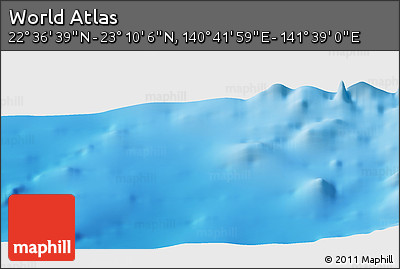 Physical Panoramic Map of the Area around 22° 53' 22" N, 141° 10' 30" E