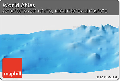Physical Panoramic Map of the Area around 22° 53' 22" N, 141° 10' 30" E