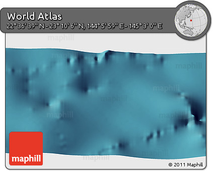 Satellite 3D Map of the Area around 22° 53' 22" N, 144° 34' 29" E