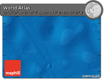 Political Map of the Area around 22° 53' 22" N, 151° 22' 30" E