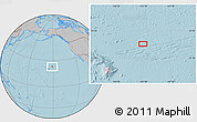 Gray Location Map of the area around 22° 53' 22" N, 151° 13' 29" W, hill shading