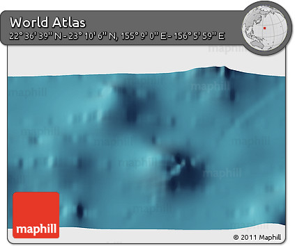 Satellite 3D Map of the Area around 22° 53' 22" N, 155° 37' 30" E