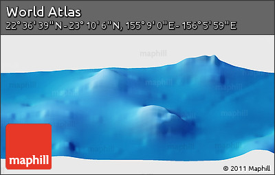 Physical Panoramic Map of the Area around 22° 53' 22" N, 155° 37' 30" E