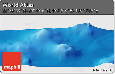 Physical Panoramic Map of the Area around 22° 53' 22" N, 155° 37' 30" E