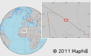 Gray Location Map of the area around 22° 53' 22" N, 1° 37' 30" W